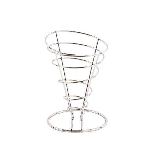 Olympia French Fry Holder Chrome Wire Cone - 175x115mm 6 9/10x 4 1/2"