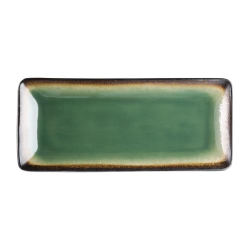 Olympia Nomi Green Tapas Rectangular Plate - 9.7x4 3/4" 245x120mm (Box 6)