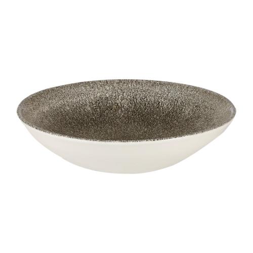 Churchill Studio Prints Raku Quartz Black Coupe Bowl 182mm 7.25"(Box 12)(Direct)