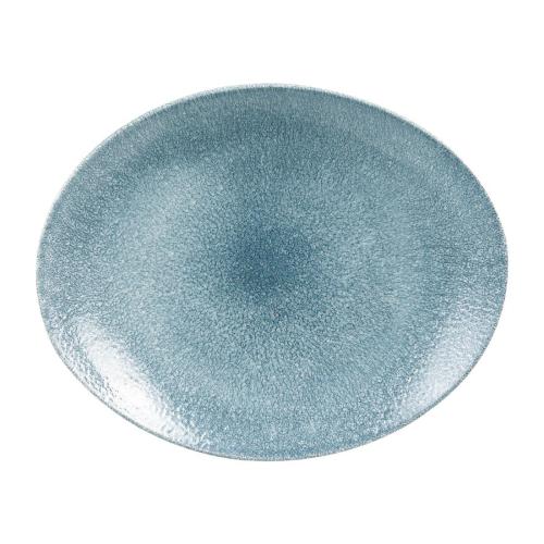 Churchill Studio Prints Raku Topaz Blue Oval Coupe Plate317x255mm(Box12)(Direct)