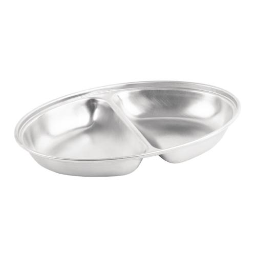 Olympia Oval Vegetable Dish St/St 2 division - 200mm 8"