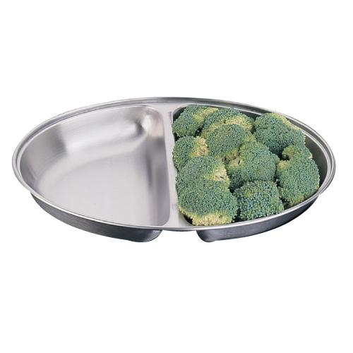 Olympia Oval Vegetable Dish St/St 2 division - 254mm 10"