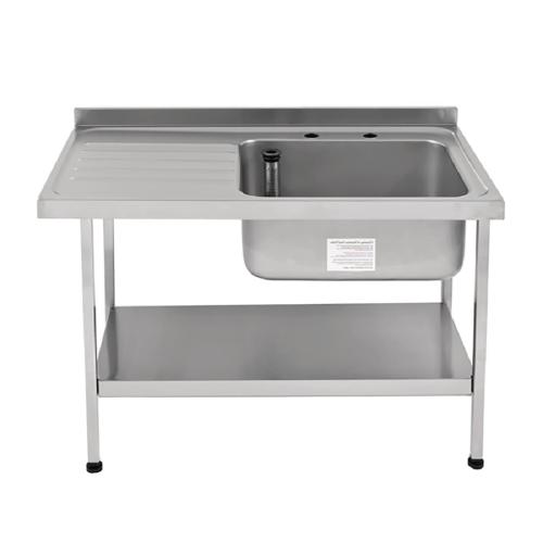 KWC DVS St/St Sink - 1200mm R/H Bowl inc taps & L/H Drainer Midi Range (Direct)