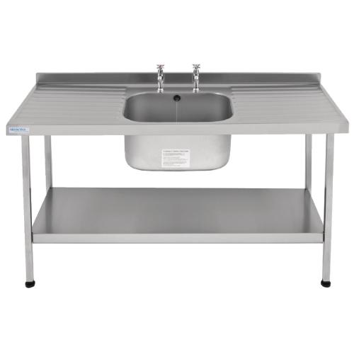 KWC DVS Centre Bowl inc taps & Double Drainer Midi Range St/St - 1800mm (Direct)