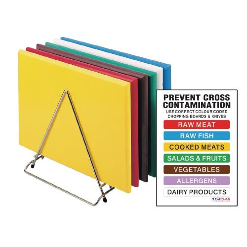 Hygiplas High Density Chopping Board Set - 24x18x1/2" & UK Wall Chart