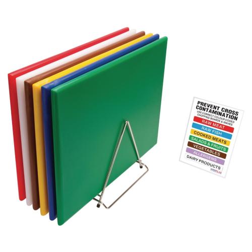 Hygiplas High Density Chopping Board Set - 24x18x1" & UK Wall Chart