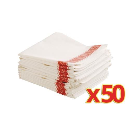 Bulk Buy Vogue Glass Cloths Red (Pack of 50)