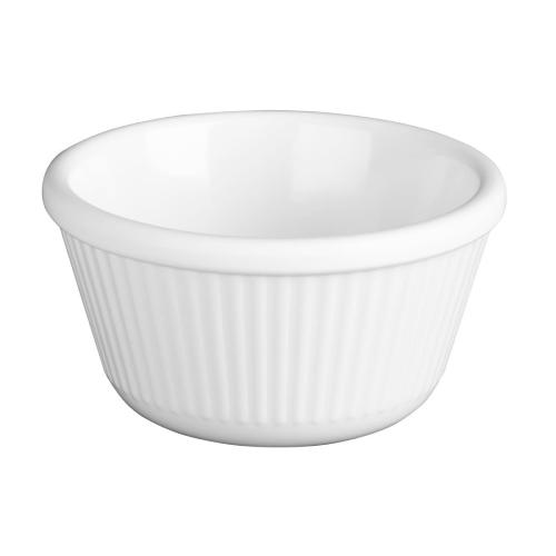 Olympia Kristallon Melamine Ramekin Fluted White 113.75ml (Box 12)