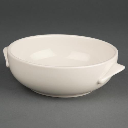 Olympia Ivory Soup Bowl with Handles - 425ml 15oz (Box 12)