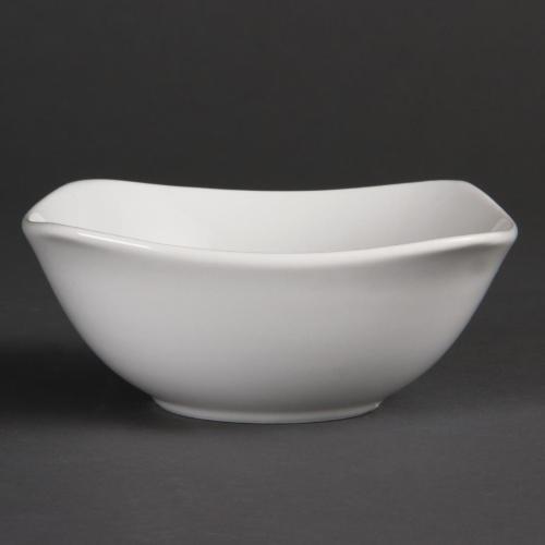 Olympia Whiteware Square Rounded Bowl - 140mm (Box 12)