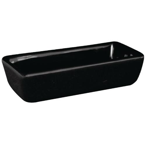 Olympia Tapas Mini Dish Rectangular Black - 110x50x30mm (Box 12)