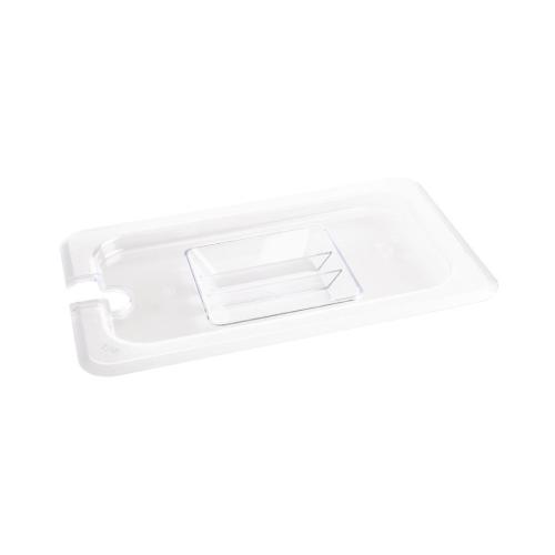 Vogue Clear Polycarbonate Notched Lid - GN 1/4