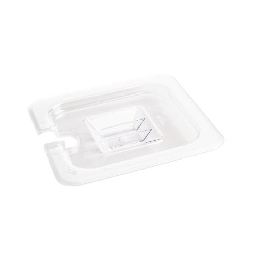 Vogue Clear Polycarbonate Notched Lid - GN 1/6