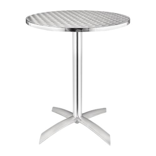 Bolero Round Pedestal Bistro Table St/St Flip Top - 600mm