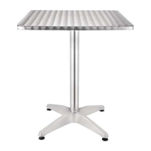 Bolero Square Pedestal Bistro Table St/St Top - 600mm