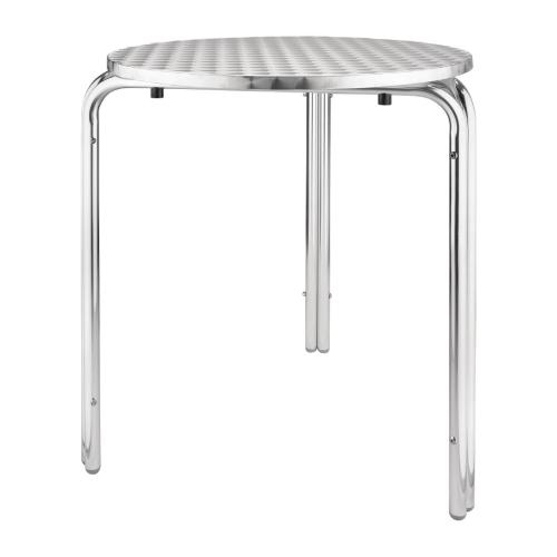 Bolero Round Stacking Bistro Table St/St Top - 600mm