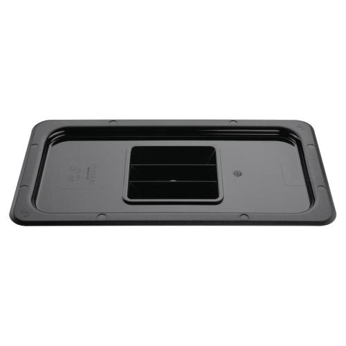 Vogue Black Polycarbonate Lid - GN 1/3