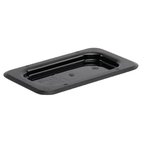 Vogue Black Polycarbonate Lid - GN 1/9