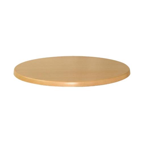 Werzalit Round Table Top Planked Beech 019 - 800mm