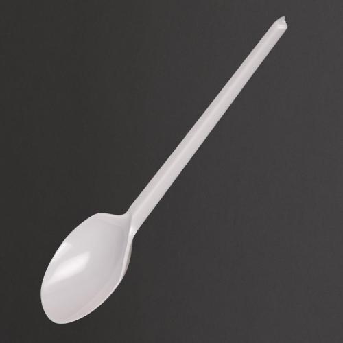 Fiesta Lightweight Plastic Dessert Spoon White (Pack 100)