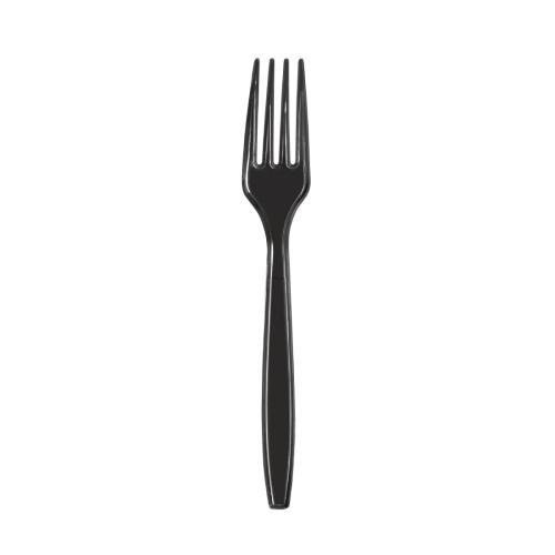 Fiesta Heavyweight Plastic Fork Black (Pack 100)