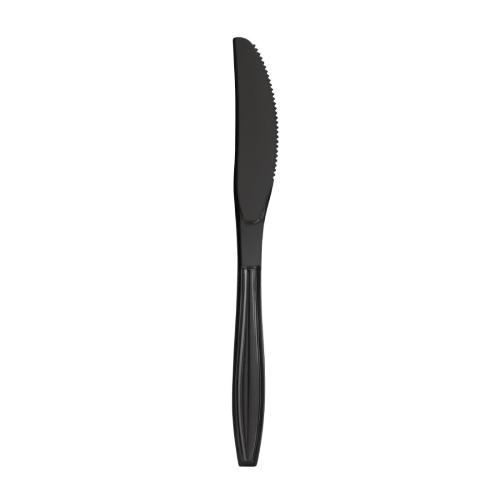 Fiesta Heavyweight Plastic Knife Black (Pack 100)