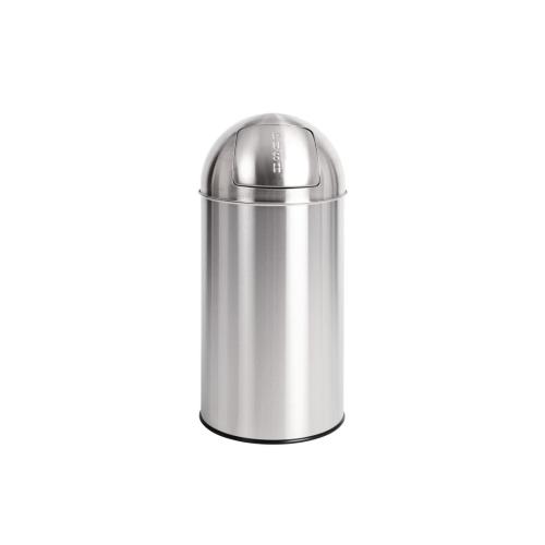 Bolero Bullet Bin Stainless Steel with Push Lid - 40Ltr