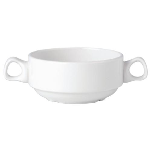 Simplicity White Stacking Soup Cup Handled - 28.5cl 10oz (Box 36) (Direct)