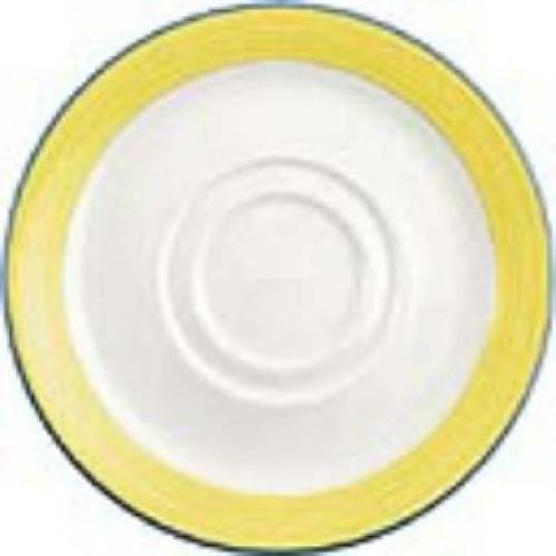 Rio Large Stand/Saucer Double Well Yellow - 145mm 5 3/4" (Box 36) (Direct)