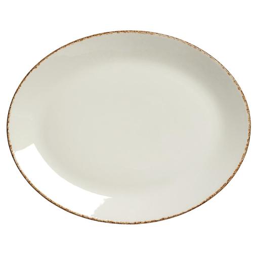 Steelite Brown Dapple Oval Plate Coupe - 34.25cm 13.5" (Box 12) (Direct)