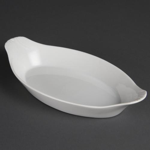 Olympia Whiteware Oval Eared Dish - 600ml 20.2fl oz (Box 6)