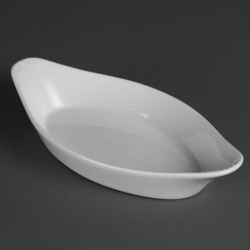 Olympia Whiteware Oval Eared Dish - 400ml 13.5fl oz (Box 6)