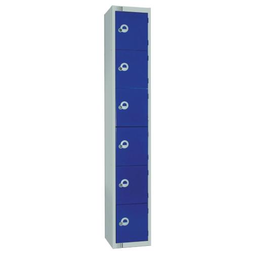 Elite Six Door Camlock Locker Blue