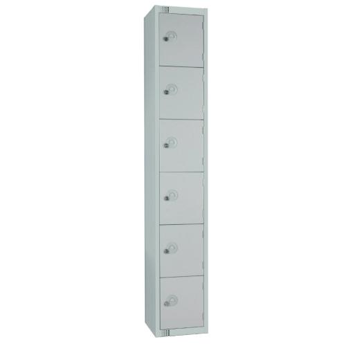 Elite Six Door Camlock Locker Grey