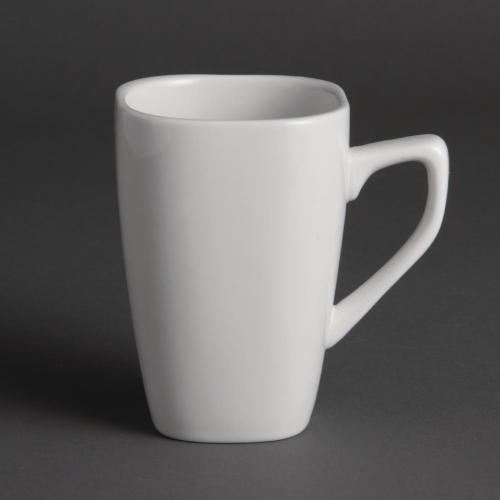 Olympia Whiteware Square Mug White - 284ml 9.6fl oz (Box 12)