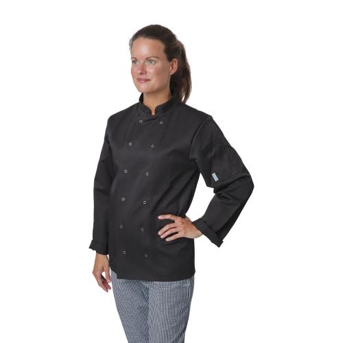 Whites Vegas Unisex Chef Jacket Long Sleeve Black - L