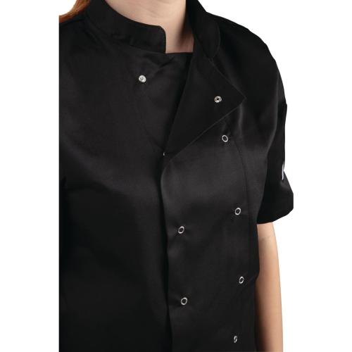 Whites Vegas Unisex Chef Jacket Short Sleeve Black - L