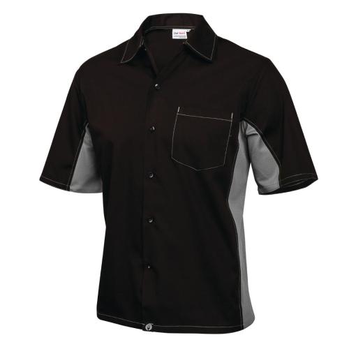 Chef Works Contrast Shirt Black & Grey - Size L (B2B)