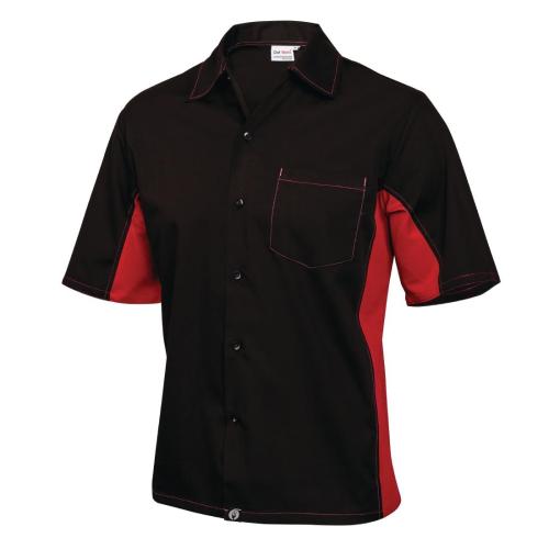 Chef Works Contrast Shirt Black & Red (CSMC) - Size XXL (B2B)