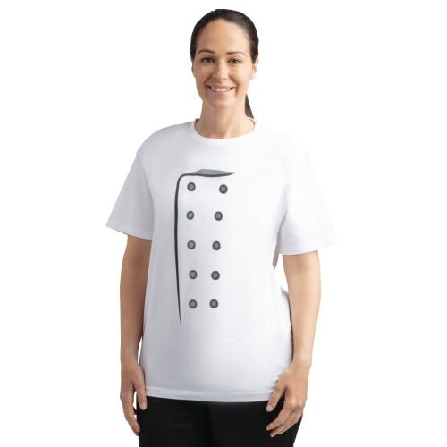 Nisbets Chef Printed T Shirt White - Size 2XL