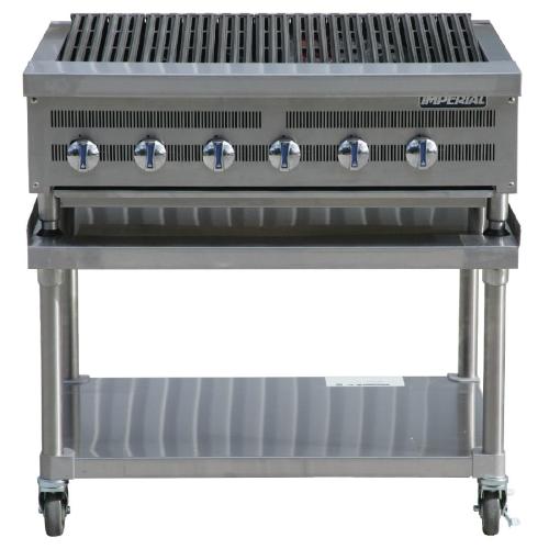 Imperial Radiant 6 Burner Chargrill c/w Mobile St/St Stand - NAT Gas (Direct)