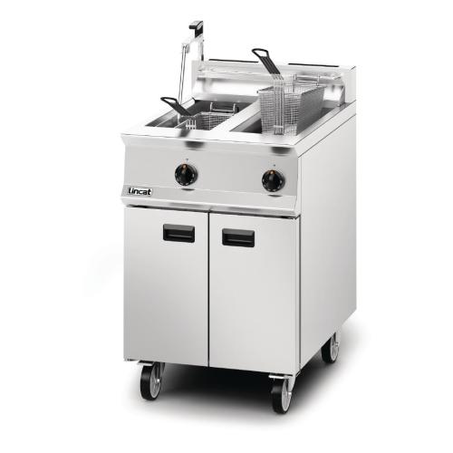 Lincat Opus 800 Twin Tank Twin Basket Free Standing Natural Gas Filtration Fryer OG8111/OP