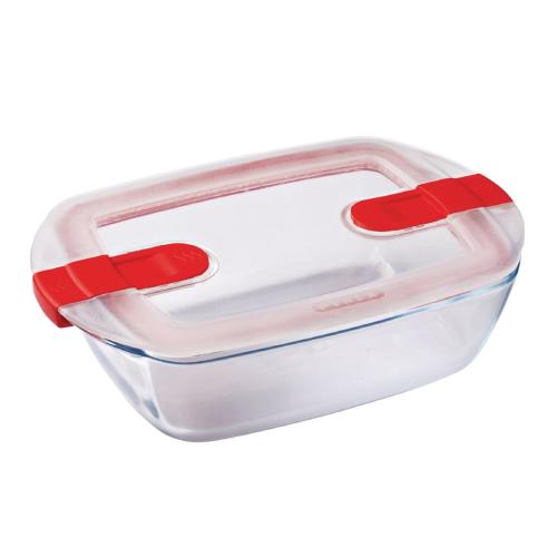 Pyrex Cook & Heat Rectangular Dish with Lid - 230x150mm 1Ltr