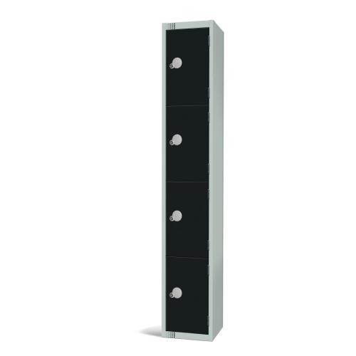 450mm Deep Locker 4 Door Combi Lock) Black 1950x300mm with Sloping Top (Direct)