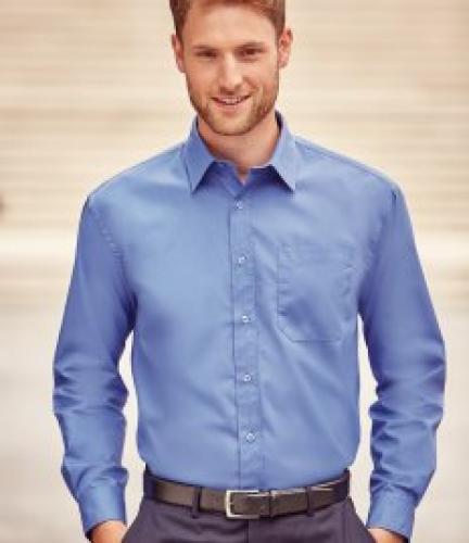 Russell Collection Long Sleeve Easy Care Cotton Poplin Shirt