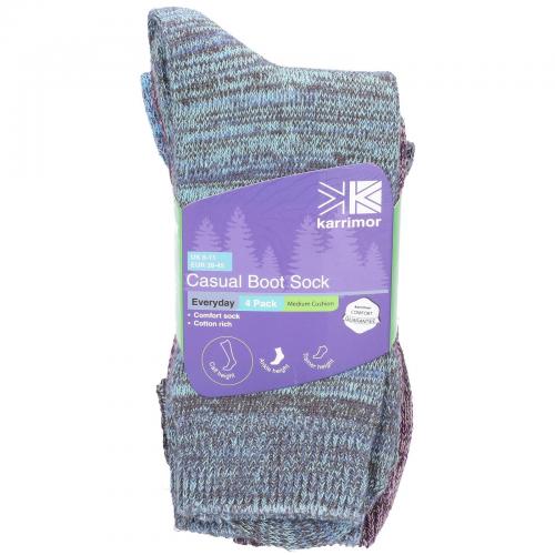 Casual Boot Sock  4 Pair Pack 6-11 - Assorted - Size Med